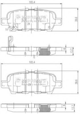 Set placute frana,frana disc INFINITI FX (2008 - 2016) NIPPARTS N3611051 piesa NOUA