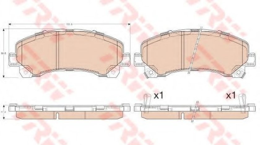 Set placute frana,frana disc ISUZU D-MAX platou / sasiu (8DH) (2007 - 2016) TRW GDB3545 piesa NOUA