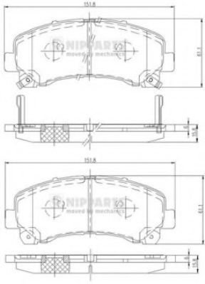 Set placute frana,frana disc ISUZU D-MAX platou / sasiu (8DH) (2007 - 2016) NIPPARTS N3609011 piesa ...