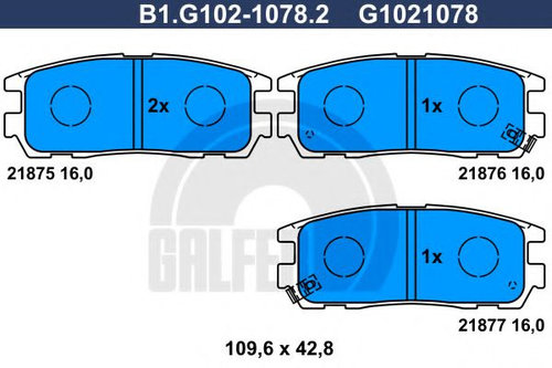 Set placute frana,frana disc ISUZU TROOPER (1998 - 2016) GALFER B1.G102-1078.2 piesa NOUA