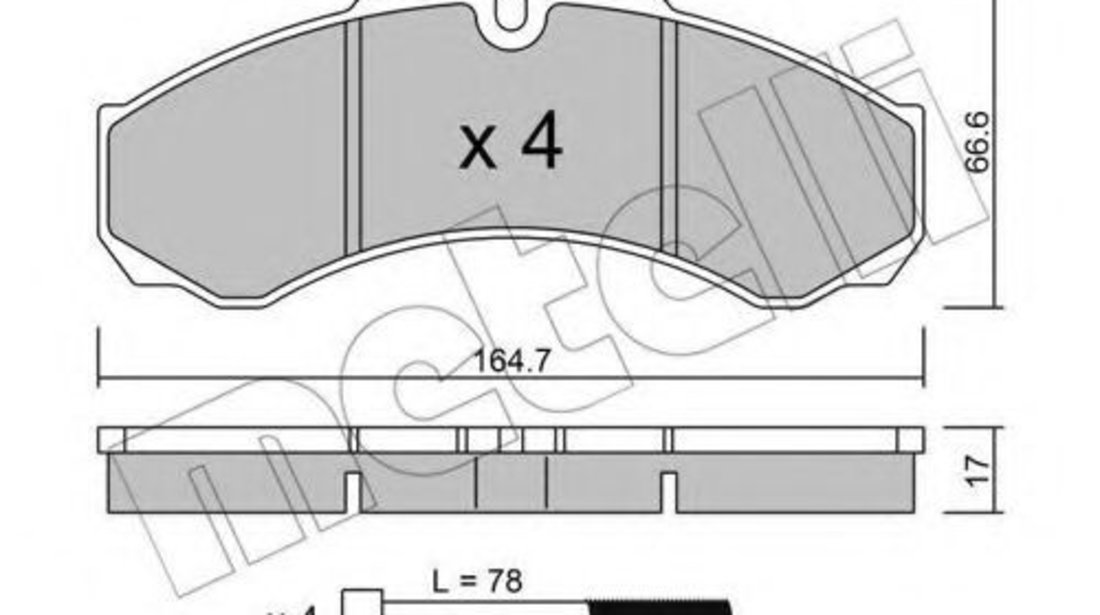 Set placute frana,frana disc IVECO DAILY III bus (1999 - 2006) METELLI 22-0212-3 piesa NOUA