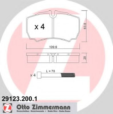 Set placute frana,frana disc IVECO DAILY III platou / sasiu (1999 - 2006) ZIMMERMANN 29123.200.1 piesa NOUA