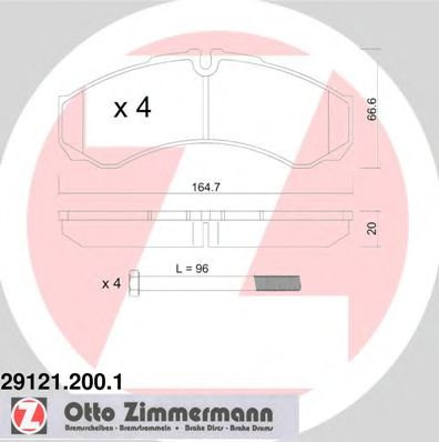 Set placute frana,frana disc IVECO DAILY III platou / sasiu (1999 - 2006) ZIMMERMANN 29121.200.1 piesa NOUA