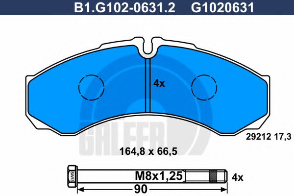 Set placute frana,frana disc IVECO DAILY III platou / sasiu (1999 - 2006) GALFER B1.G102-0631.2 piesa NOUA