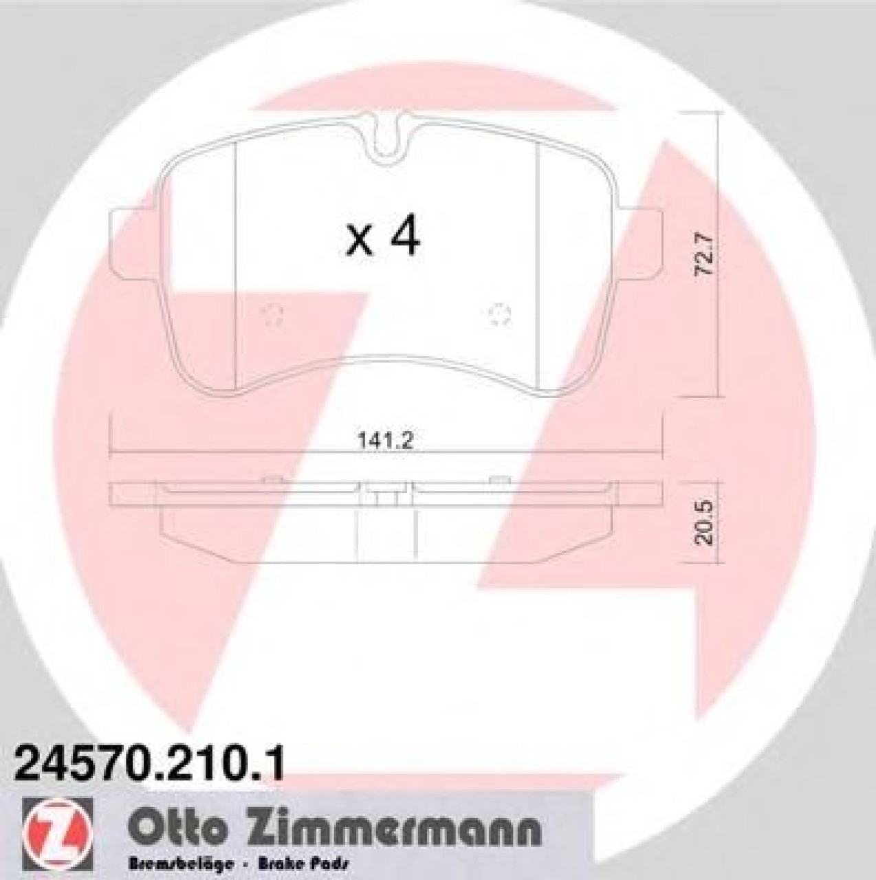 Set placute frana,frana disc IVECO DAILY IV caroserie inchisa/combi (2006 - 2012) ZIMMERMANN 24570.210.1 piesa NOUA