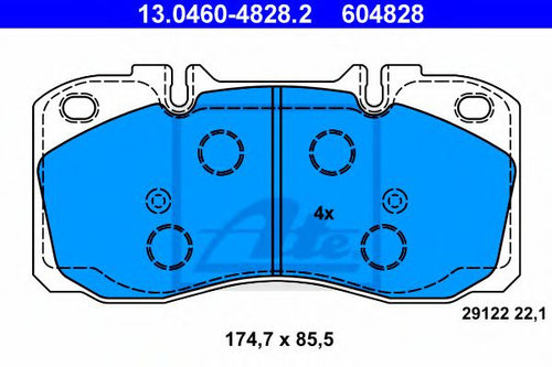 Set placute frana,frana disc IVECO DAILY IV autobasculanta (2006 - 2011) ATE 13.0460-4828.2 piesa NO...