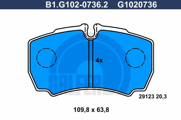 Set placute frana,frana disc IVECO DAILY V autobasculanta (2011 - 2014) GALFER B1.G102-0736.2 piesa NOUA
