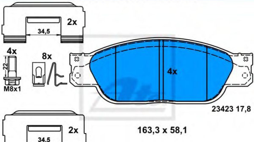 Set placute frana,frana disc JAGUAR S-TYPE (CCX) (1999 - 2009) ATE 13.0460-2729.2 piesa NOUA