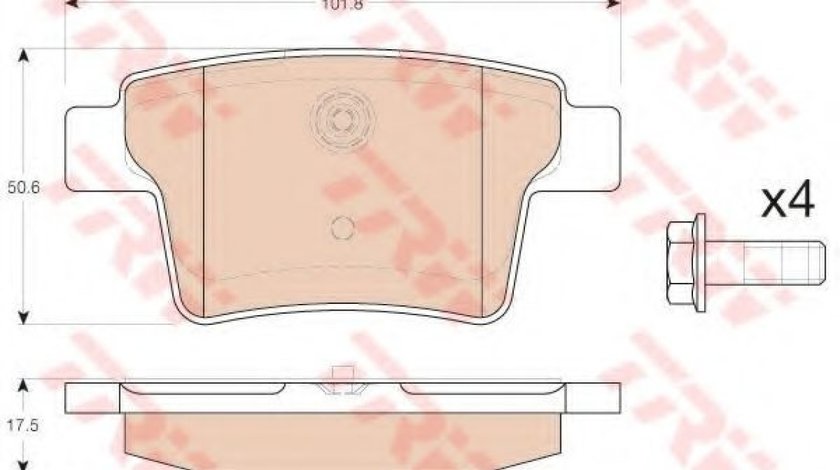 Set placute frana,frana disc JAGUAR X-TYPE (CF1) (2001 - 2009) TRW GDB1988 piesa NOUA