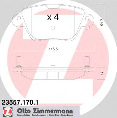 Set placute frana,frana disc JAGUAR X-TYPE Estate (CF1) (2003 - 2009) ZIMMERMANN 23557.170.1 piesa NOUA
