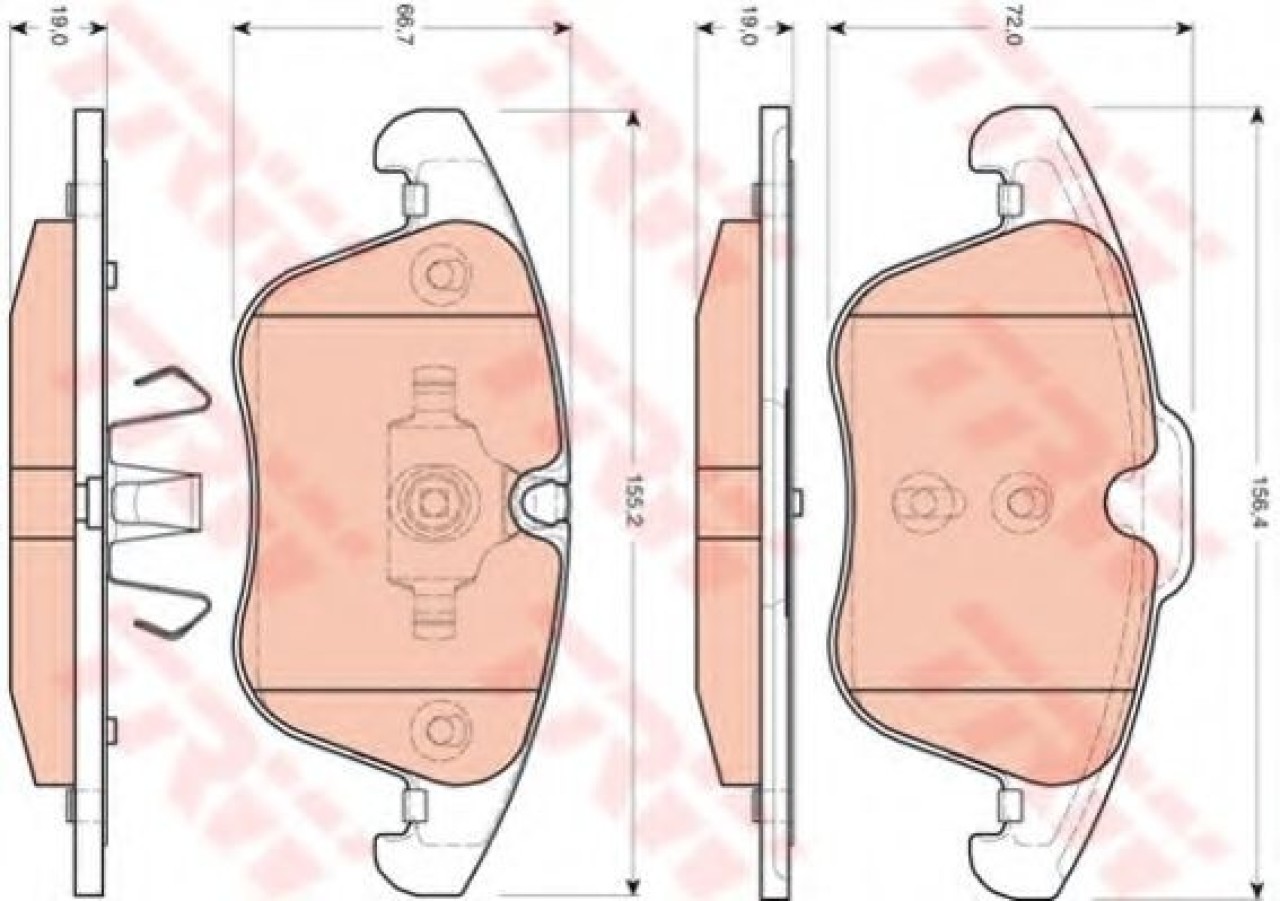Set placute frana,frana disc JAGUAR XF (CC9) (2008 - 2015) TRW GDB1705 piesa NOUA