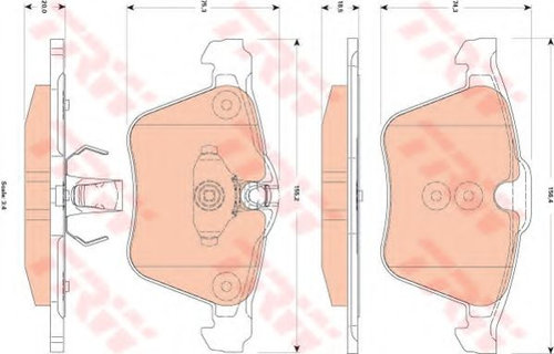 Set placute frana,frana disc JAGUAR XF SPORTBRAKE (CC9) (2012 - 2014) TRW GDB1835 piesa NOUA