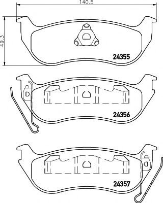 Set placute frana,frana disc JEEP CHEROKEE (KJ) (2001 - 2008) TEXTAR 2435501 piesa NOUA