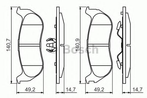 Set placute frana,frana disc JEEP CHEROKEE (KJ) (2001 - 2008) BOSCH 0 986 494 419 piesa NOUA