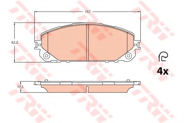 Set placute frana,frana disc JEEP CHEROKEE (KL) (2013 - 2016) TRW GDB2094 piesa NOUA