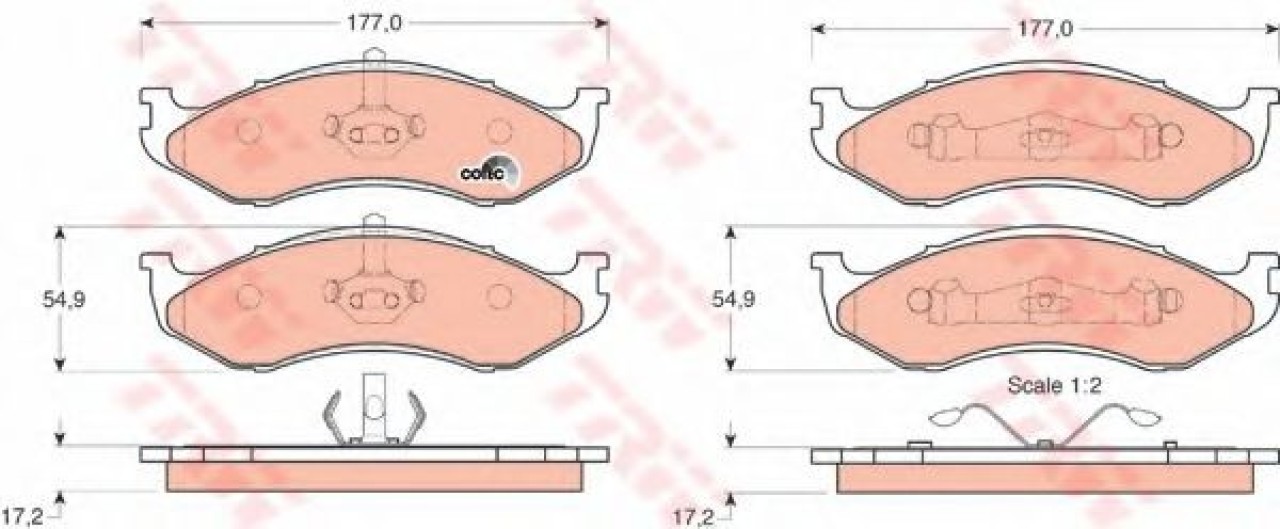 Set placute frana,frana disc JEEP CHEROKEE (XJ) (1983 - 2001) TRW GDB1153 piesa NOUA