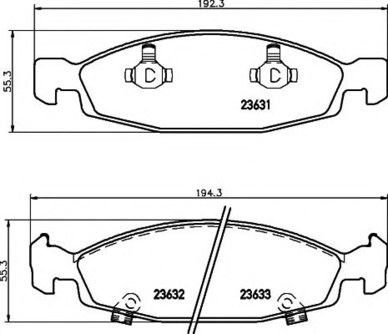 Set placute frana,frana disc JEEP CHEROKEE (XJ) (1983 - 2001) TEXTAR 2363101 piesa NOUA