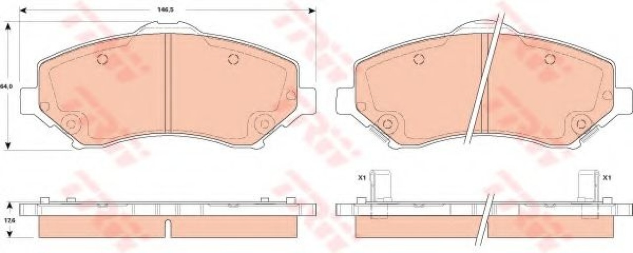 Set placute frana,frana disc JEEP COMPASS (MK49) (2006 - 2016) TRW GDB4605 piesa NOUA