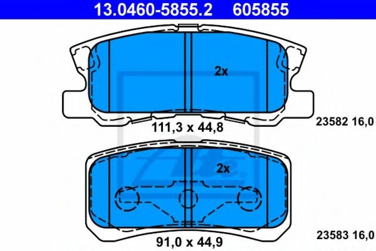 Set placute frana,frana disc JEEP COMPASS (MK49) (2006 - 2016) ATE 13.0460-5855.2 piesa NOUA
