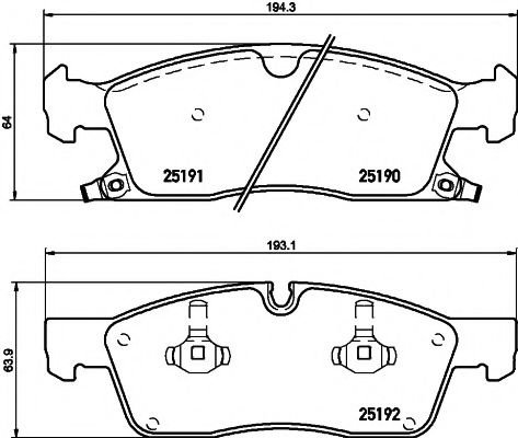 Set placute frana,frana disc JEEP GRAND CHEROKEE IV (WK, WK2) (2010 - 2016) TEXTAR 2519001 piesa NOU...