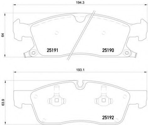 Set placute frana,frana disc JEEP GRAND CHEROKEE IV (WK, WK2) (2010 - 2016) BREMBO P 37 017 piesa NO...