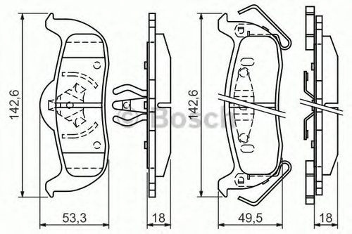 Set placute frana,frana disc JEEP GRAND CHEROKEE III (WH, WK) (2005 - 2010) BOSCH 0 986 494 142 pies...