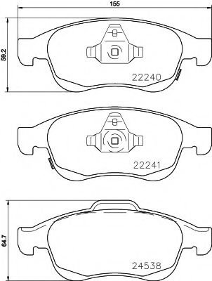 Set placute frana,frana disc JEEP RENEGADE (BU) (2014 - 2016) TEXTAR 2224001 piesa NOUA