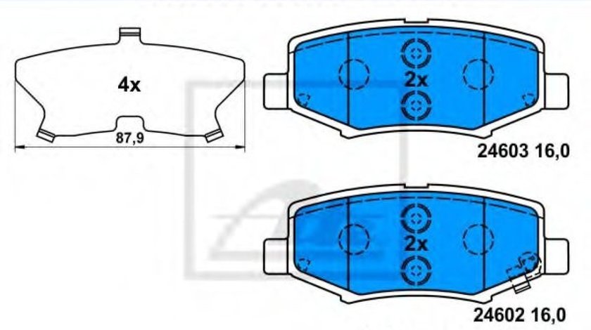 Set placute frana,frana disc JEEP WRANGLER III (JK) (2007 - 2016) ATE 13.0460-5629.2 piesa NOUA