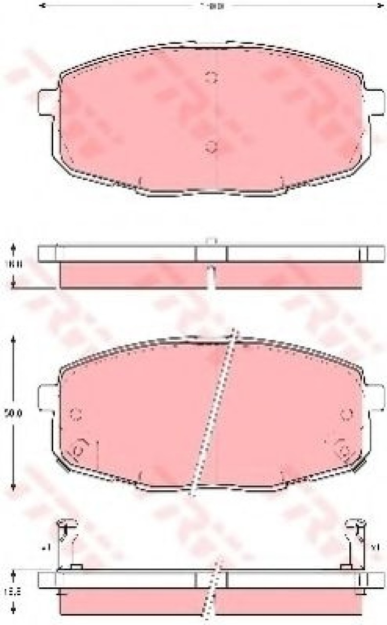 Set placute frana,frana disc KIA CARENS II (FJ) (2002 - 2006) TRW GDB3342 piesa NOUA