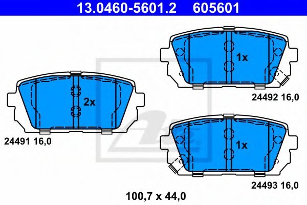 Set placute frana,frana disc KIA CARENS III (UN) (2006 - 2013) ATE 13.0460-5601.2 piesa NOUA
