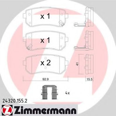 Set placute frana,frana disc KIA CEED Hatchback (ED) (2006 - 2012) ZIMMERMANN 24320.155.2 piesa NOUA