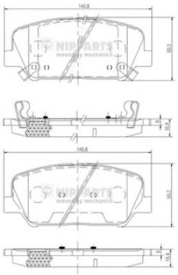 Set placute frana,frana disc KIA CEED (JD) (2012 - 2016) NIPPARTS N3600547 piesa NOUA