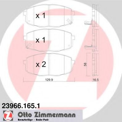 Set placute frana,frana disc KIA CEED SW (ED) (2007 - 2012) ZIMMERMANN 23966.165.1 piesa NOUA