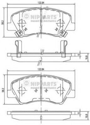Set placute frana,frana disc KIA CEED SW (JD) (2012 - 2016) NIPPARTS N3600550 piesa NOUA