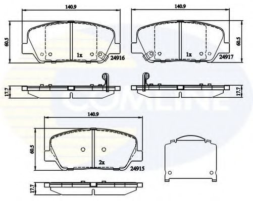 Set placute frana,frana disc KIA CEED SW (JD) (2012 - 2016) COMLINE CBP32259 piesa NOUA