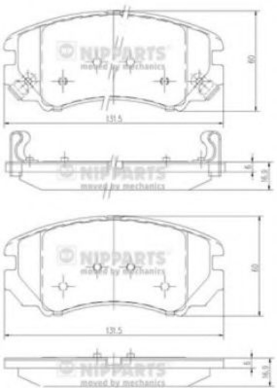 Set placute frana,frana disc KIA MAGENTIS (GD) (2001 - 2005) NIPPARTS J3600541 piesa NOUA