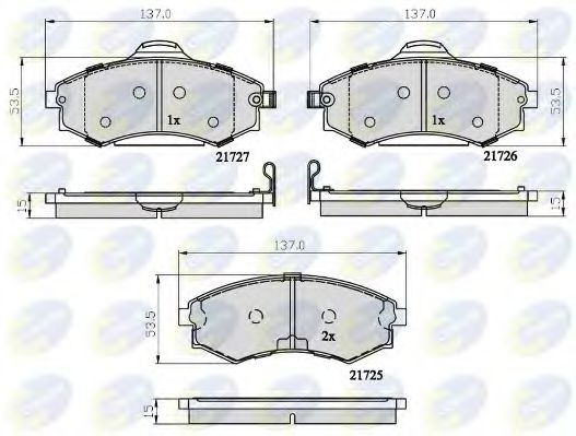 Set placute frana,frana disc KIA MAGENTIS (GD) (2001 - 2005) COMLINE CBP31741 piesa NOUA