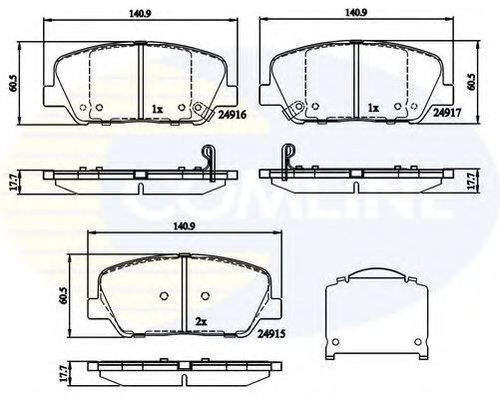 Set placute frana,frana disc KIA PRO CEED (JD) (2013 - 2016) COMLINE CBP32259 piesa NOUA