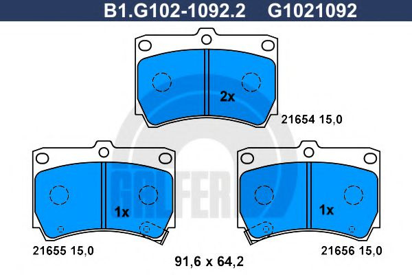 Set placute frana,frana disc KIA RIO combi (DC) (2000 - 2005) GALFER B1.G102-1092.2 piesa NOUA