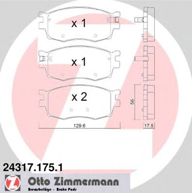 Set placute frana,frana disc KIA RIO II (JB) (2005 - 2016) ZIMMERMANN 24317.175.1 piesa NOUA
