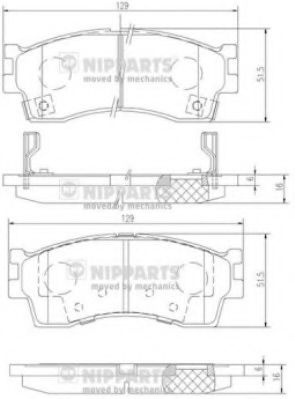 Set placute frana,frana disc KIA RIO II (JB) (2005 - 2016) NIPPARTS J3600308 piesa NOUA