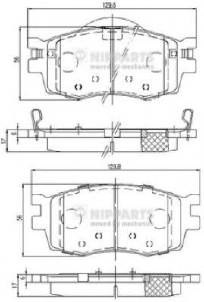 Set placute frana,frana disc KIA RIO II (JB) (2005 - 2016) NIPPARTS J3600542 piesa NOUA