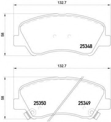 Set placute frana,frana disc KIA RIO III (UB) (2011 - 2016) BREMBO P 18 025 piesa NOUA
