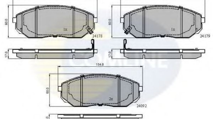 Set placute frana,frana disc KIA SORENTO I (JC) (2002 - 2009) COMLINE CBP31178 piesa NOUA