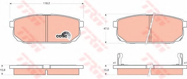 Set placute frana,frana disc KIA SORENTO I (JC) (2002 - 2009) TRW GDB3344 piesa NOUA
