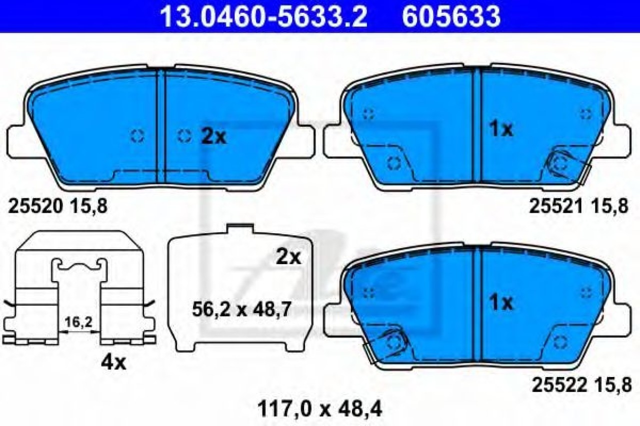 Set placute frana,frana disc KIA SORENTO II (XM) (2009 - 2015) ATE 13.0460-5633.2 piesa NOUA