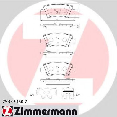 Set placute frana,frana disc KIA SOUL (AM) (2009 - 2013) ZIMMERMANN 25337.160.2 piesa NOUA