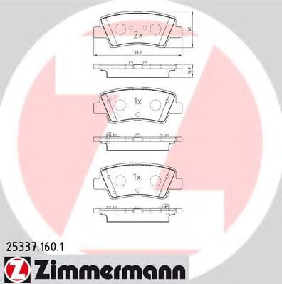 Set placute frana,frana disc KIA SOUL (AM) (2009 - 2013) ZIMMERMANN 25337.160.1 piesa NOUA