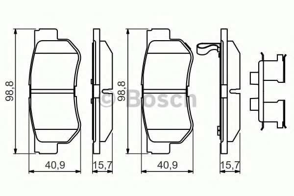 Set placute frana,frana disc KIA SPORTAGE (JE, KM) (2004 - 2016) BOSCH 0 986 494 635 piesa NOUA