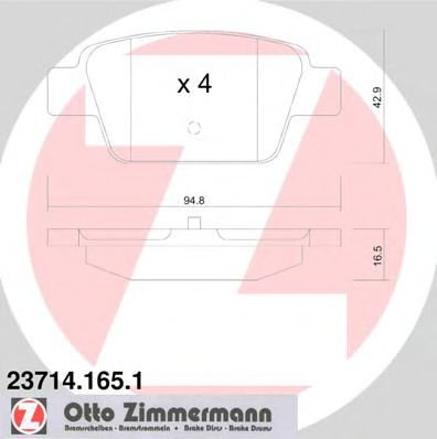 Set placute frana,frana disc LANCIA DELTA III (844) (2008 - 2014) ZIMMERMANN 23714.165.1 piesa NOUA